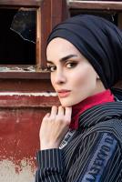 Hijab clothing NAVY BLUE Sport Zipper Jacket T 7110 
