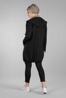 Hijab clothing BLACK Hooded Button Jacket T 7128 