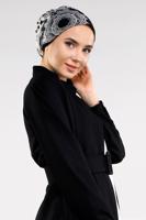 Tesettür giyim SİYAH KALIN KEMERLİ HAKİM YAKA CEKET 7321