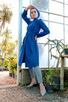 Tesettür giyim LACİVERT KALIN KEMERLİ HAKİM YAKA CEKET 7321