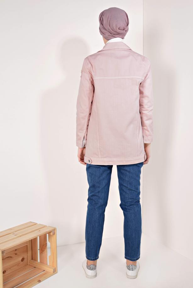 Hijab-Kleidung  ESKİTME YIRTIK KOT CEKET T 7505 - TRENDTESETTÜR
