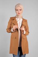 Hijab clothing TABA Front Button Cotton Binary Jacket T 8134 