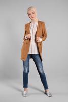 Hijab clothing TABA Front Button Cotton Binary Jacket T 8134 