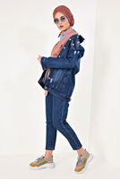 Tesettür giyim LACİVERT KOT CEKET T 9005