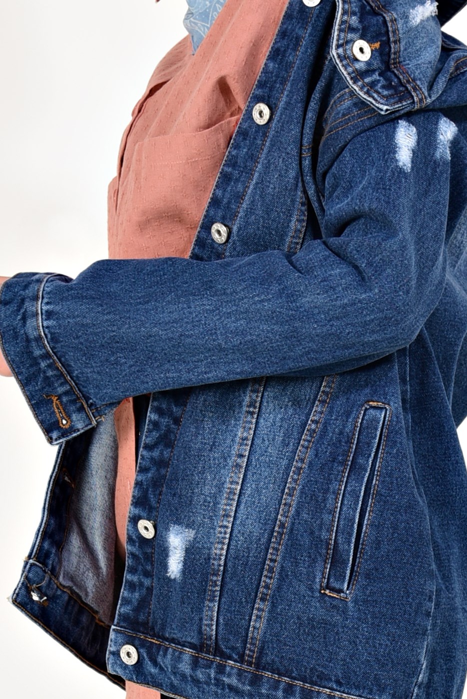 Tesettür giyim LACİVERT KOT CEKET T 9005