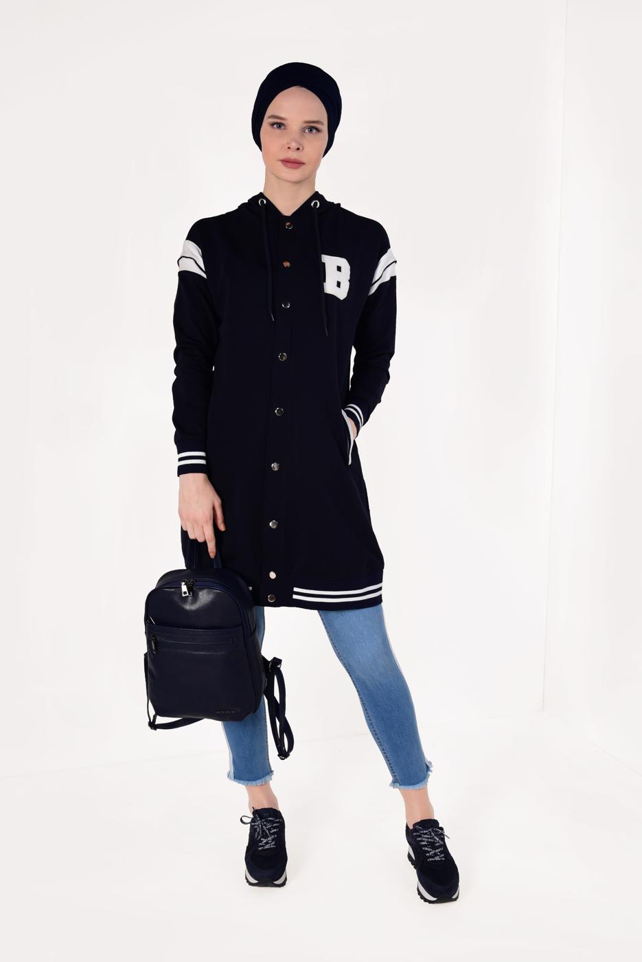 Vêtements hijab BLEU MARINE Veste T 9738 