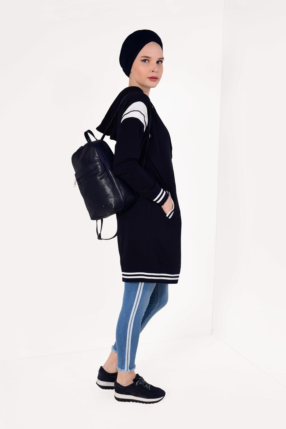 Vêtements hijab BLEU MARINE Veste T 9738 