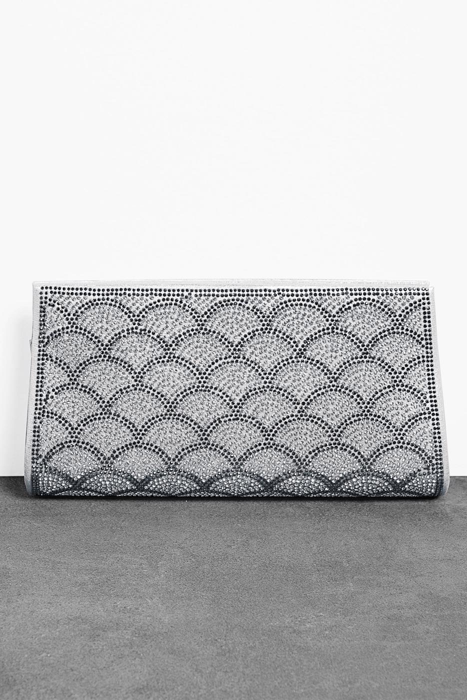 Tesettür giyim GÜMÜŞ ALVİNA ABİYE ÇANTA 457 