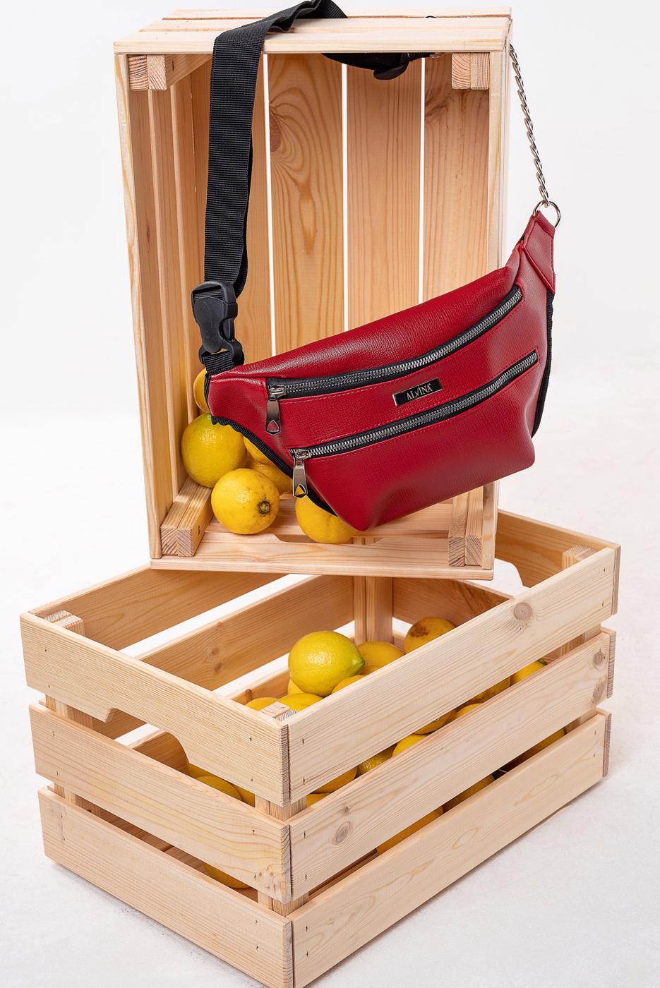 Tesettür giyim BORDO ALVİNA BEL ÇANTA 9005 