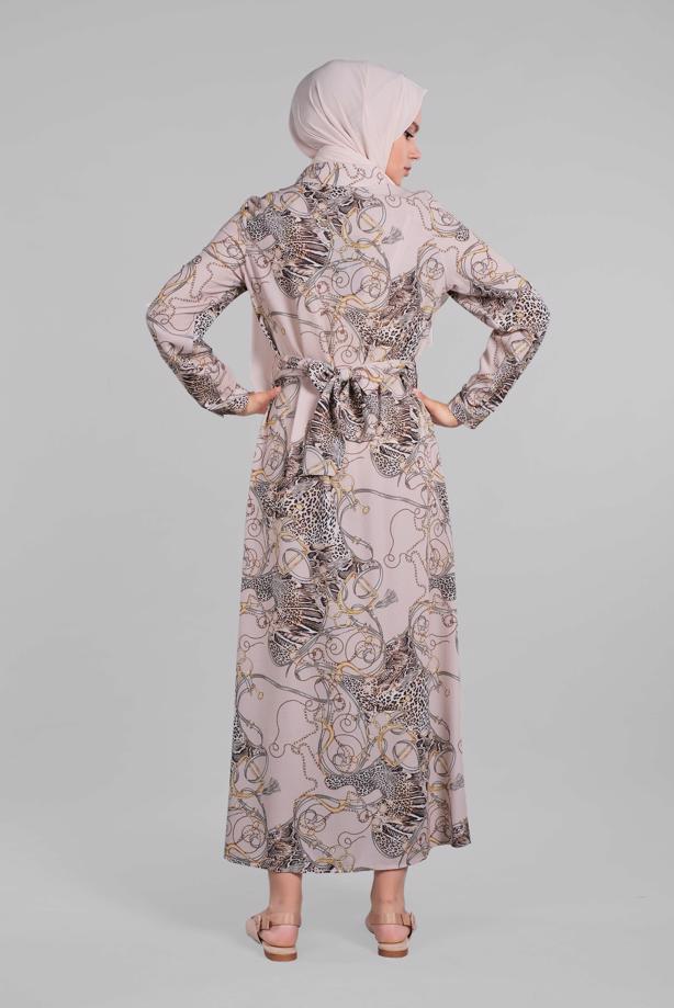 Vêtements hijab  Patterned Button Dress T 140492  - TRENDTESETTÜR