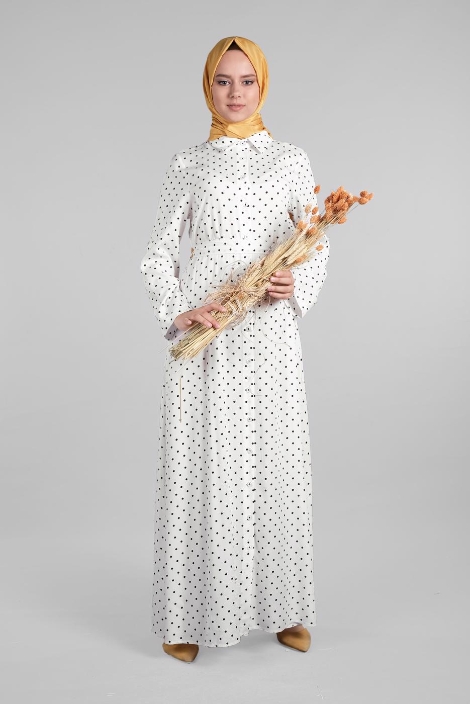 Vêtements hijab CRÈME Robe T 8937-1 