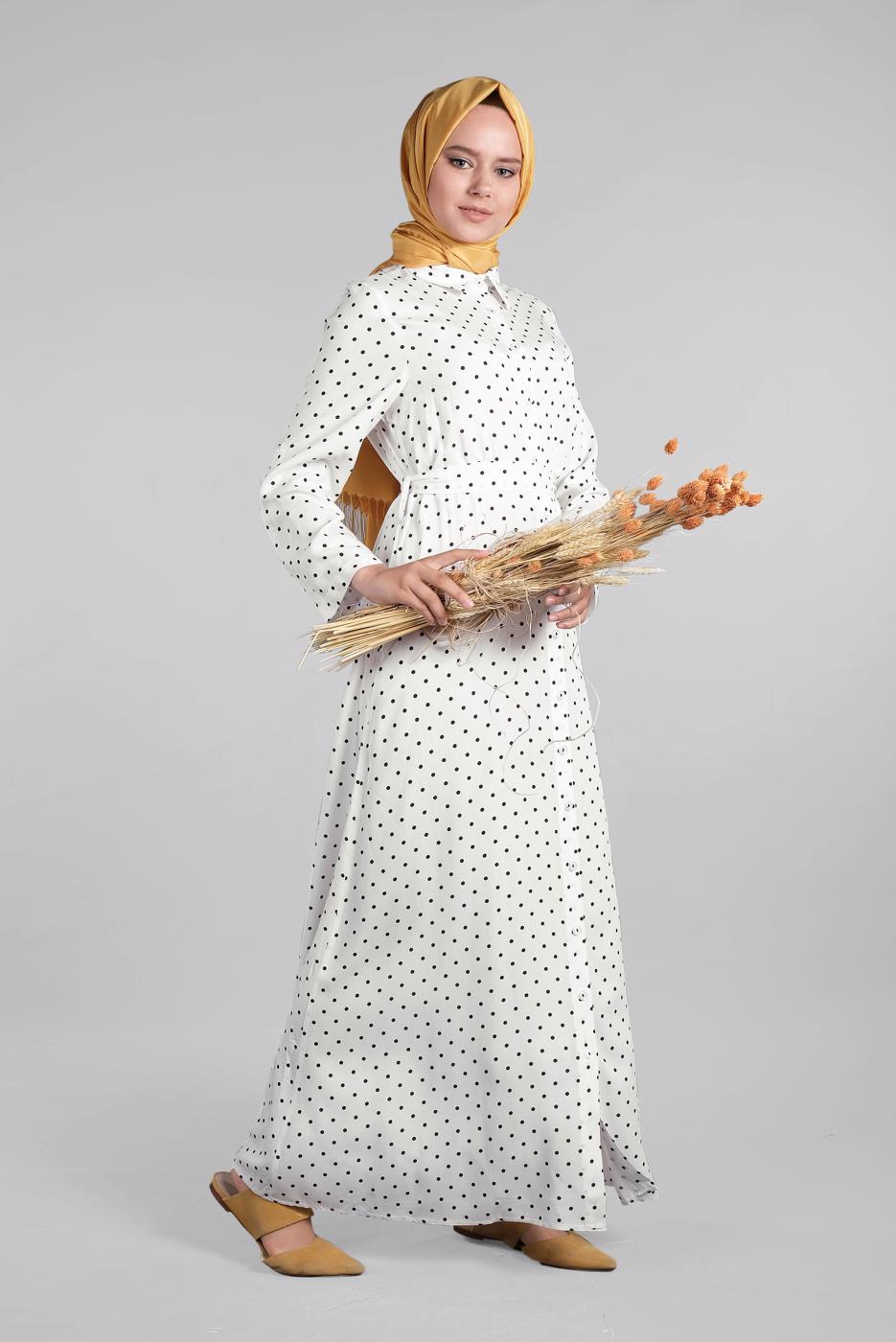 Vêtements hijab CRÈME Robe T 8937-1 