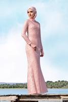 Hijab clothing POWDER Lace Fish Cut Evening Dress T 24293