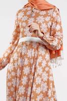 Tesettür giyim PEMBE ÇİÇEK DESENLİ ELBİSE 32391