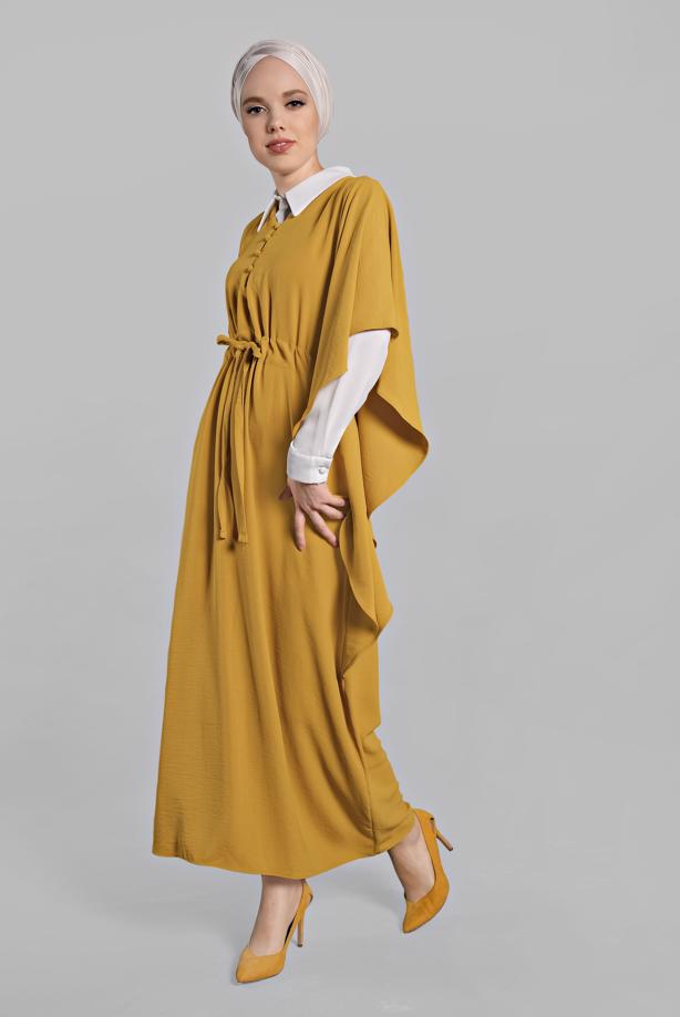 Vêtements hijab  Half Sleeve Flywheel Dress T 38302 - TRENDTESETTÜR