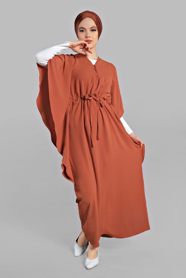 Vêtements hijab  Half Sleeve Flywheel Dress T 38302 - TRENDTESETTÜR