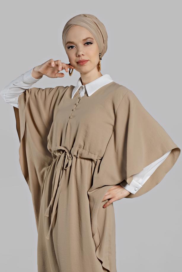 Vêtements hijab  Half Sleeve Flywheel Dress T 38302 - TRENDTESETTÜR