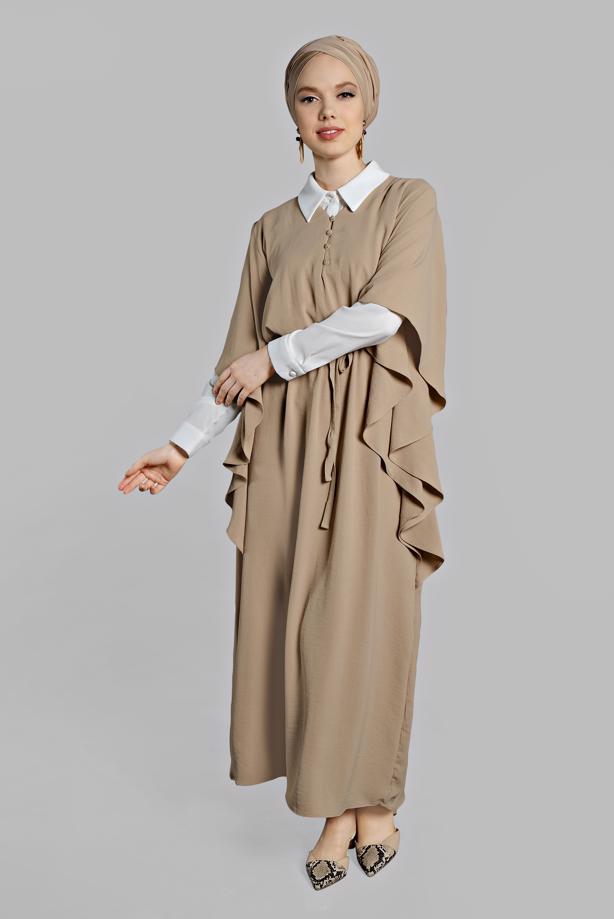 Vêtements hijab  Half Sleeve Flywheel Dress T 38302 - TRENDTESETTÜR