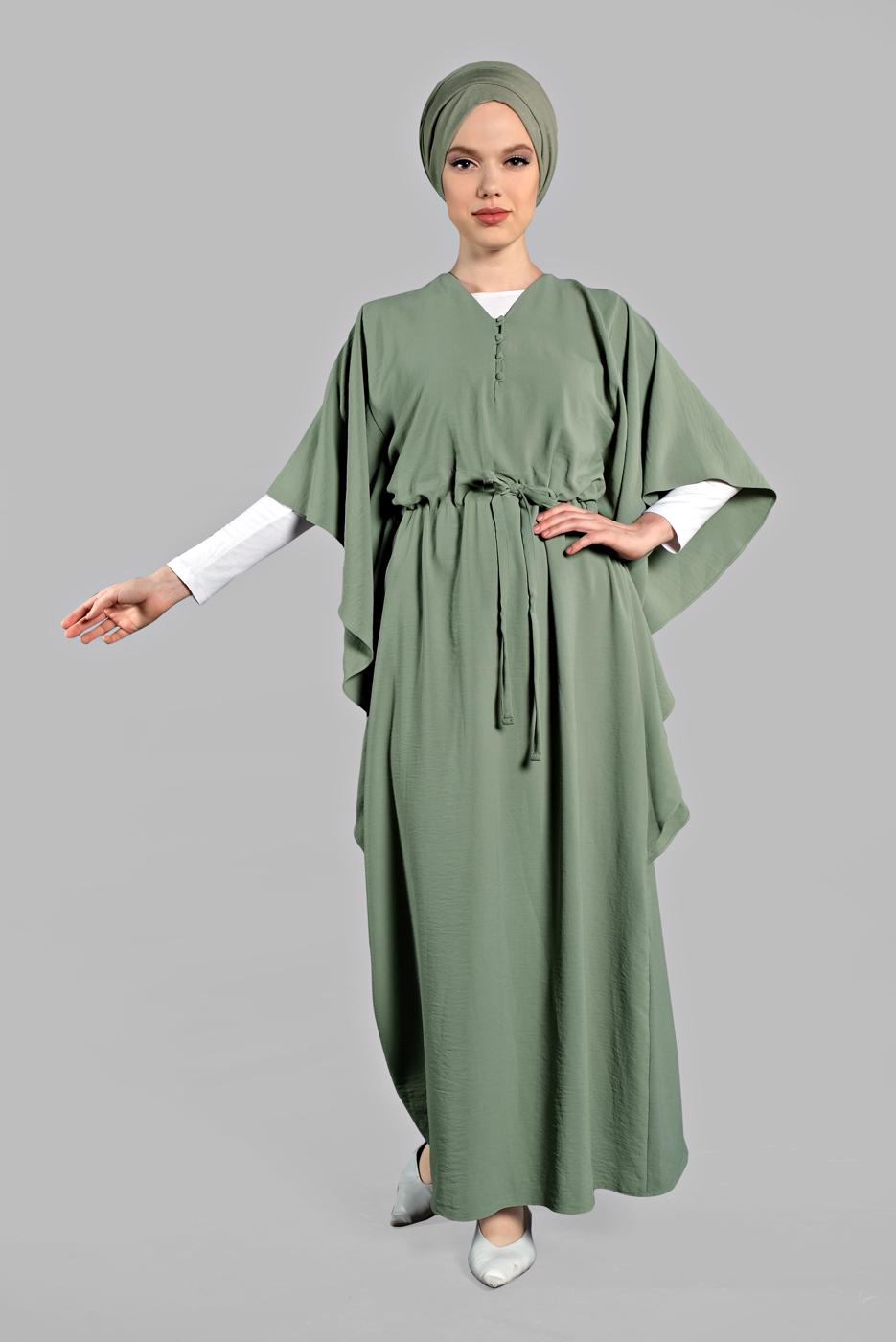 Vêtements hijab VERT Robe T 38302 