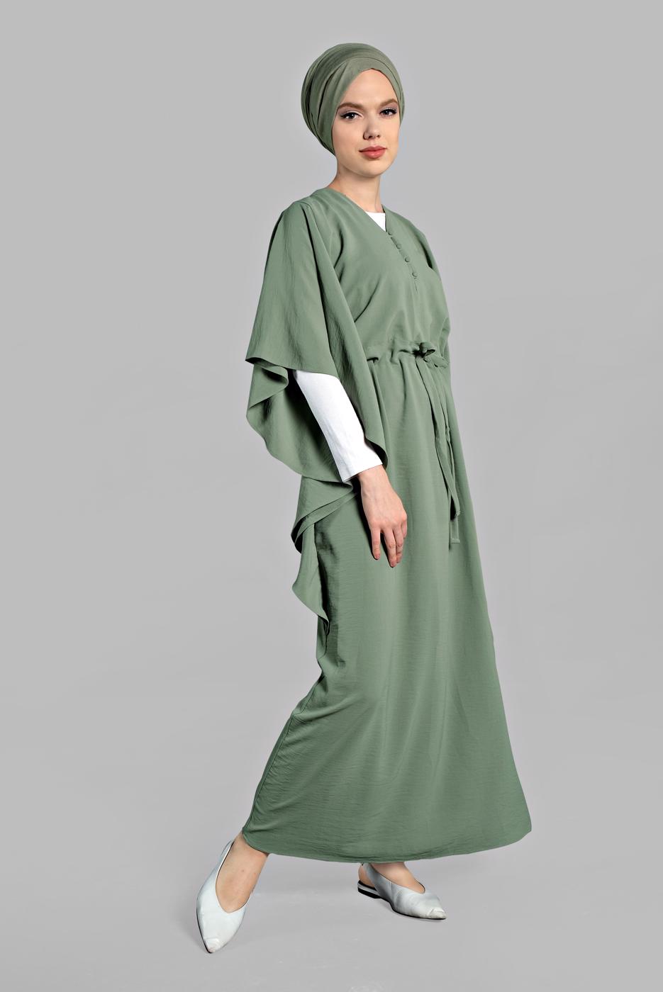 Vêtements hijab VERT Robe T 38302 