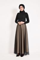 Hijab clothing POWDER Guipure Detail Tulle Evening Dress T 66083 