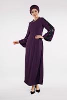 Tesettür giyim MOR PUL PAYETLİ ABİYE ELBİSE 82391