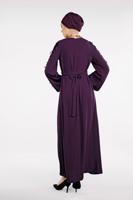 Tesettür giyim MOR PUL PAYETLİ ABİYE ELBİSE 82391