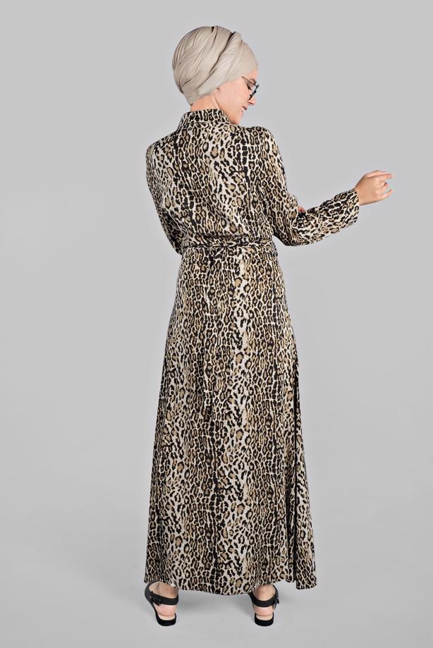 Vêtements hijab  Leopard Print Dress T 632  - TRENDTESETTÜR
