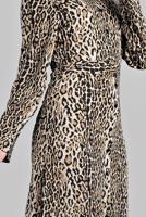 Hijab clothing BLACK Leopard Print Dress T 632 