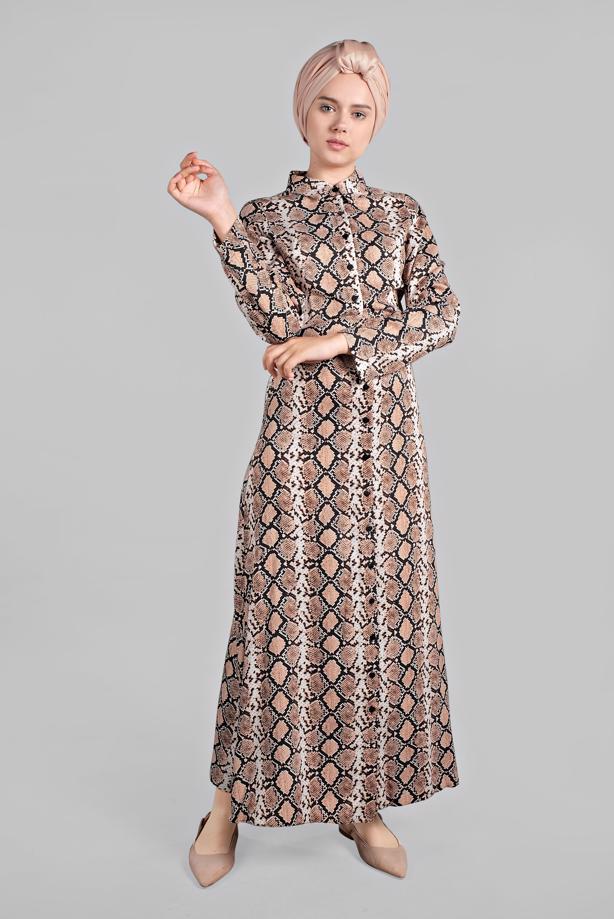 Vêtements hijab  Animal Print Dress T 781  - TRENDTESETTÜR