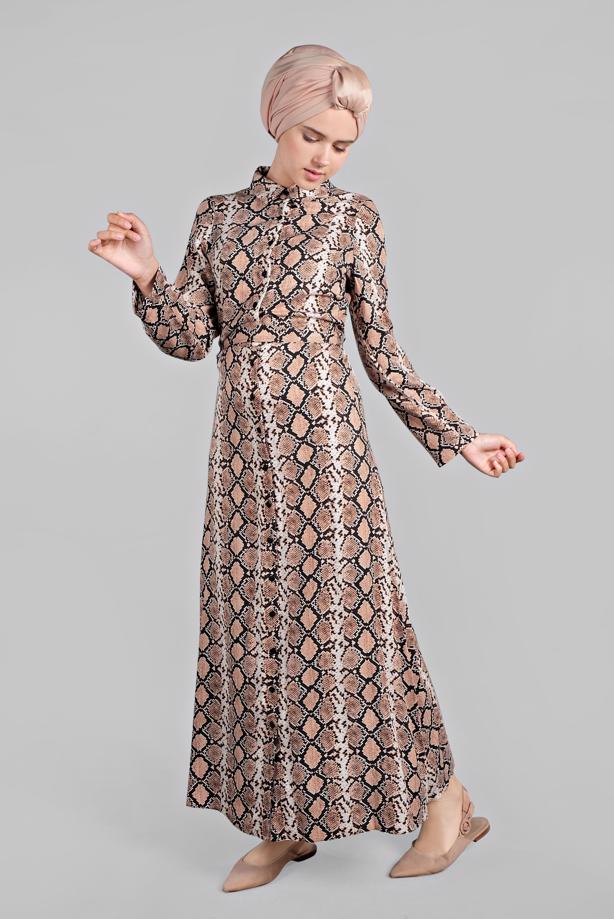 Vêtements hijab  Animal Print Dress T 781  - TRENDTESETTÜR