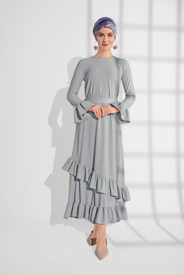 Vêtements hijab  Flywheel Detail Dress T 2216  - TRENDTESETTÜR