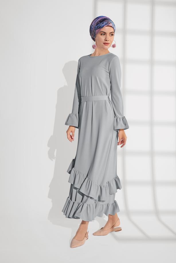 Vêtements hijab  Flywheel Detail Dress T 2216  - TRENDTESETTÜR