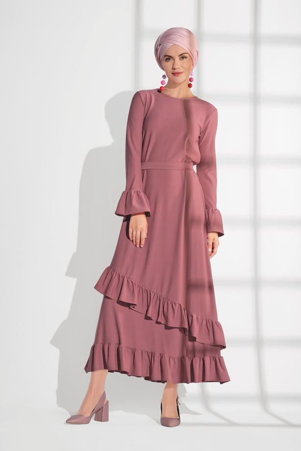Vêtements hijab  Flywheel Detail Dress T 2216  - TRENDTESETTÜR