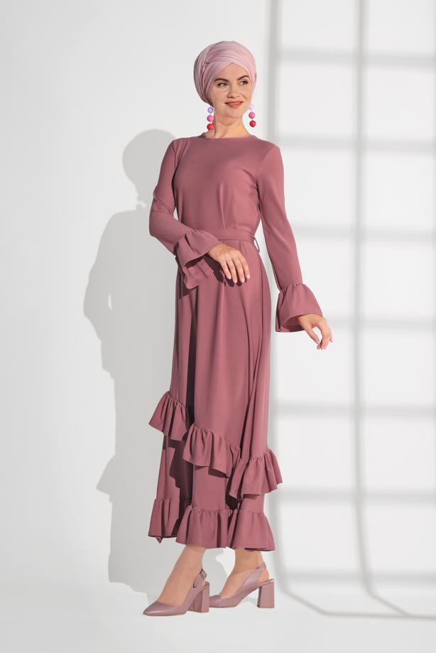 Vêtements hijab  Flywheel Detail Dress T 2216  - TRENDTESETTÜR