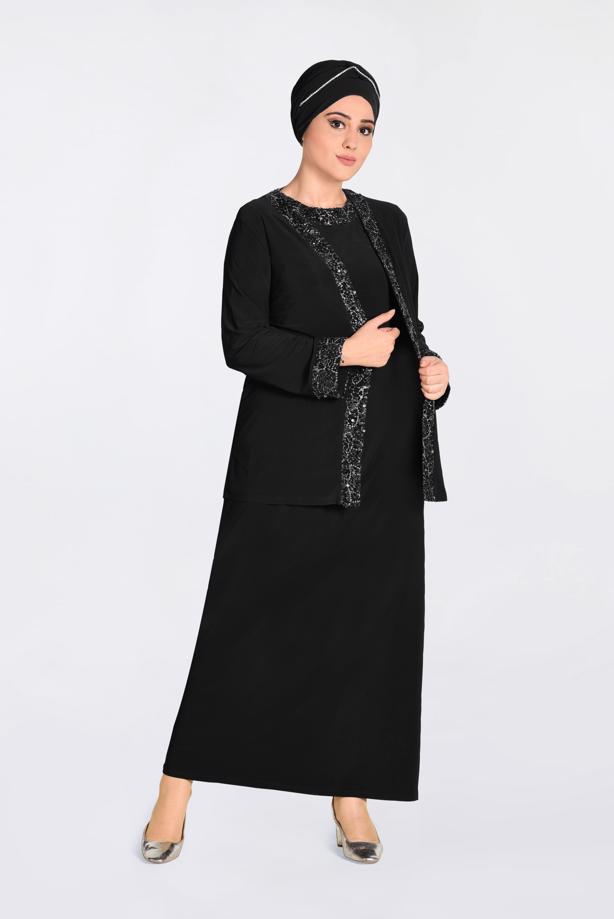 Vêtements hijab NOIR Robe T 2817 - TRENDTESETTÜR