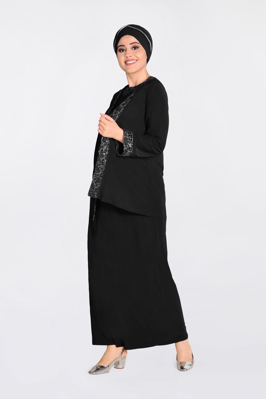 Vêtements hijab NOIR Robe T 2817
