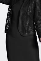 Tesettür giyim SİYAH  DANTEL VE BONCUK İŞLEMELİ ELBİSE 2818 