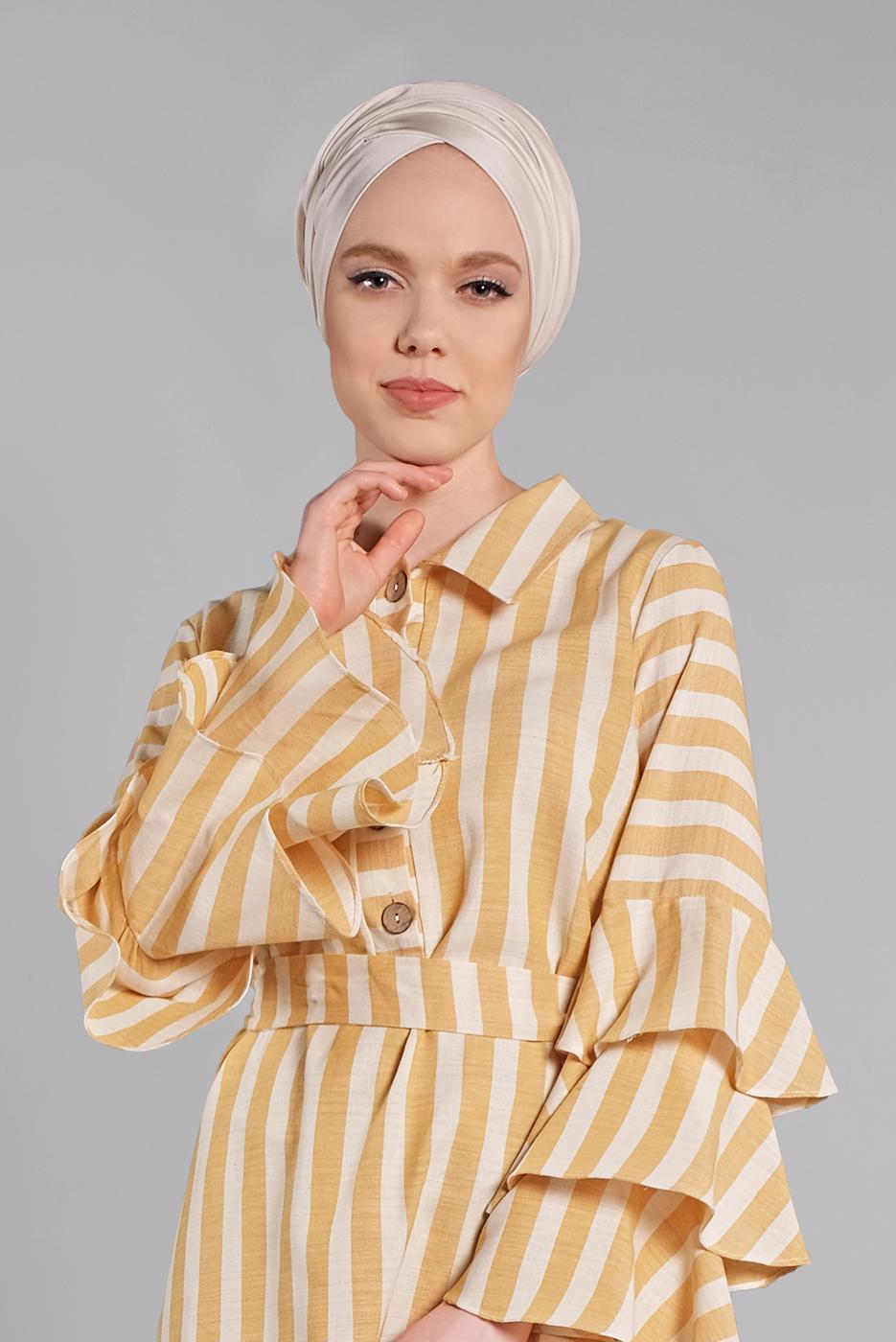 Vêtements hijab JAUNE Robe T 3266 