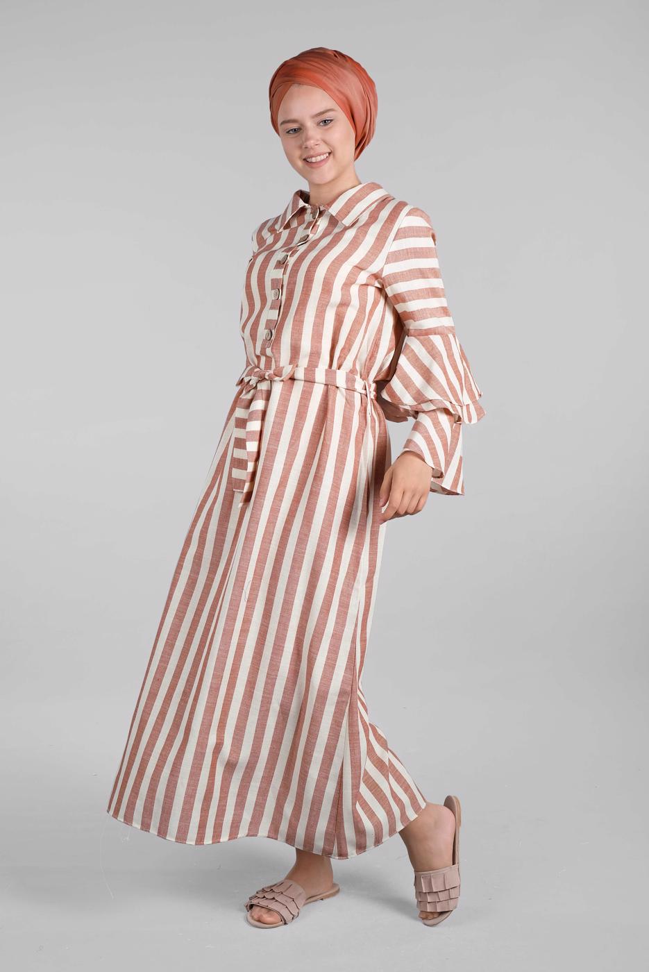 Vêtements hijab ORANGE Robe T 3266 