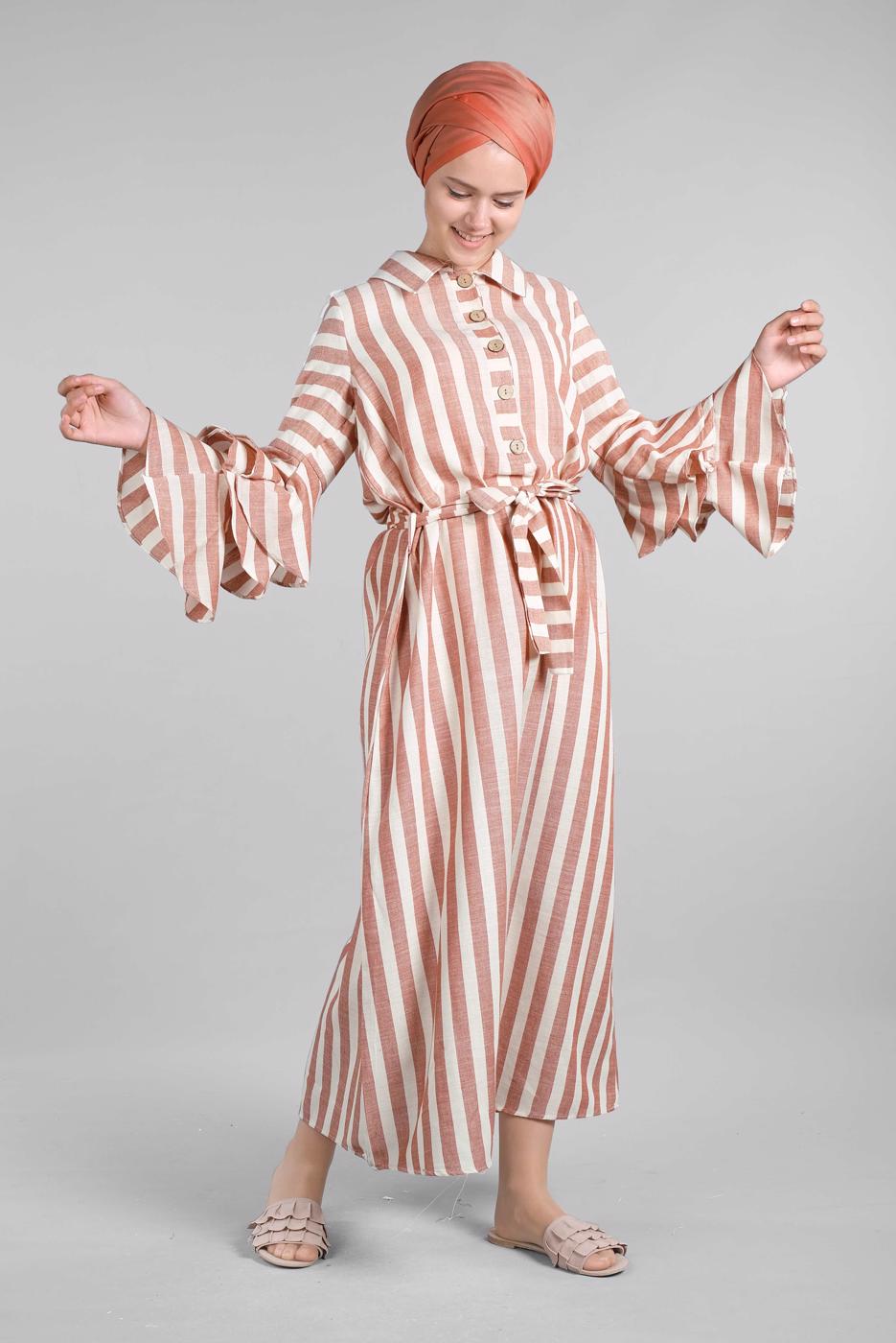 Vêtements hijab ORANGE Robe T 3266 