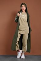 Vêtements hijab KAKI ABAYA 4202