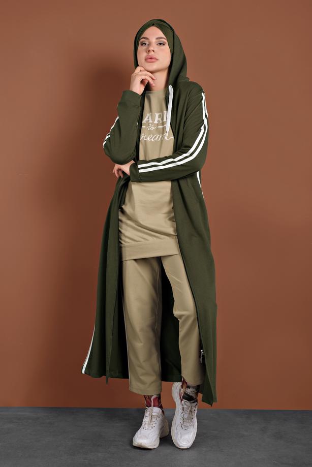 Vêtements hijab KAKI ABAYA 4202 - TRENDTESETTÜR
