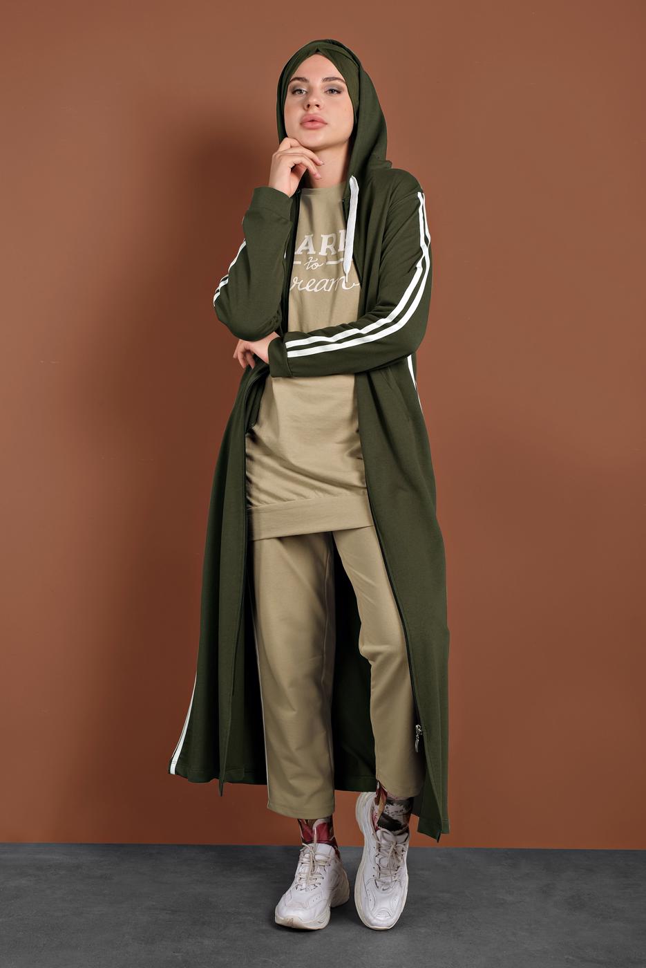 Vêtements hijab KAKI ABAYA 4202