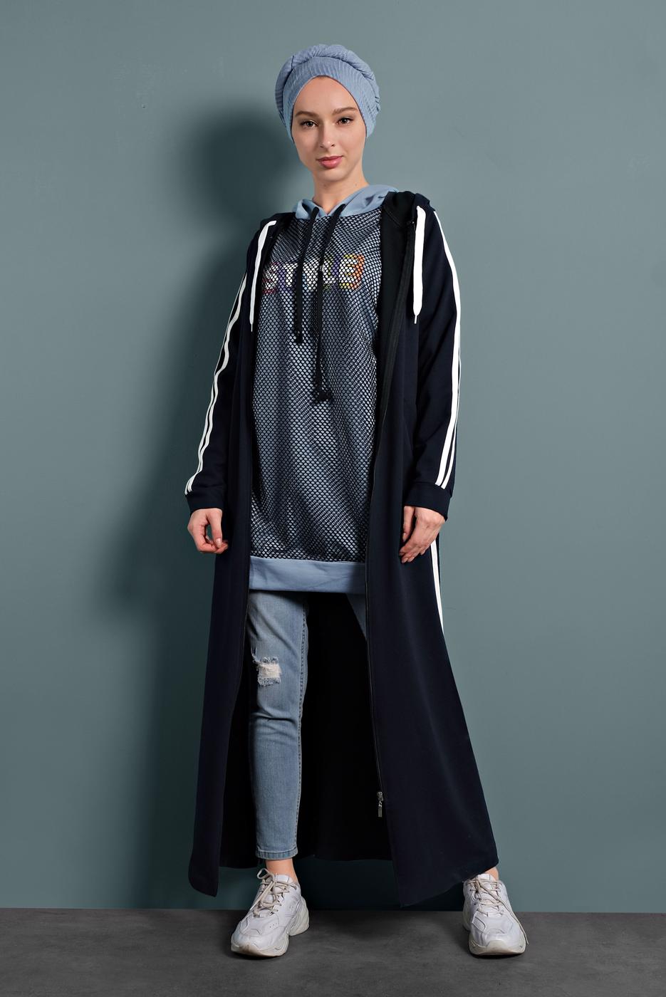 Vêtements hijab BLEU MARINE ABAYA 4202