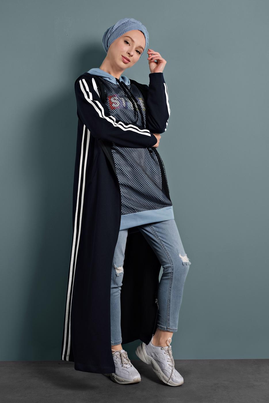 Vêtements hijab BLEU MARINE ABAYA 4202