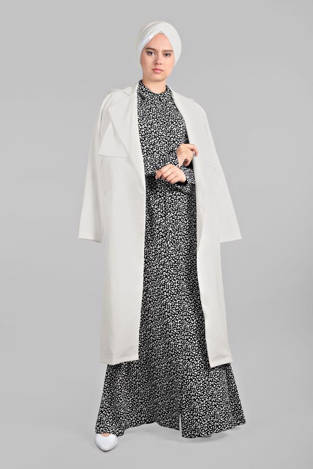 Vêtements hijab  Hidden Button Leopard Print Dress T 4224 - TRENDTESETTÜR
