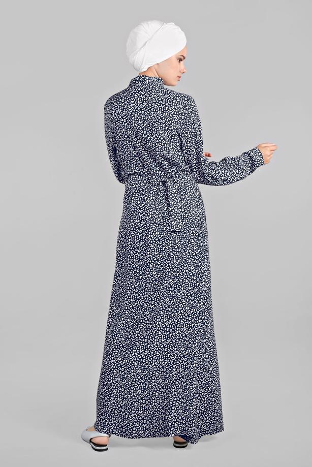 Vêtements hijab  Hidden Button Leopard Print Dress T 4224 - TRENDTESETTÜR