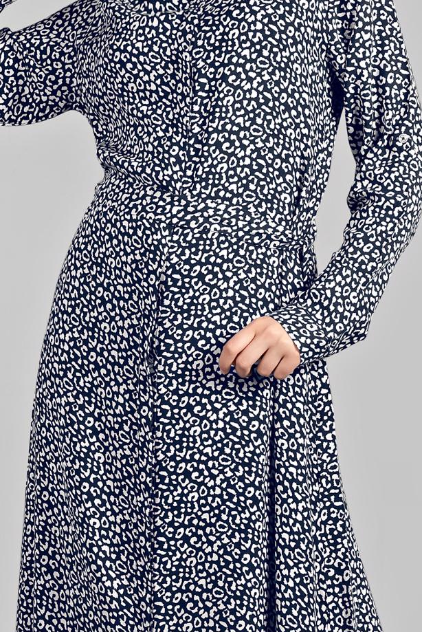 Vêtements hijab  Hidden Button Leopard Print Dress T 4224 - TRENDTESETTÜR