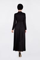 Tesettür giyim SİYAH BONCUK İŞLEME DETAYLI ABİYE ELBİSE 4229